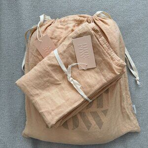 Morrow Soft Goods Linen Queen Duvet Cover & Pillowcases, Fawn